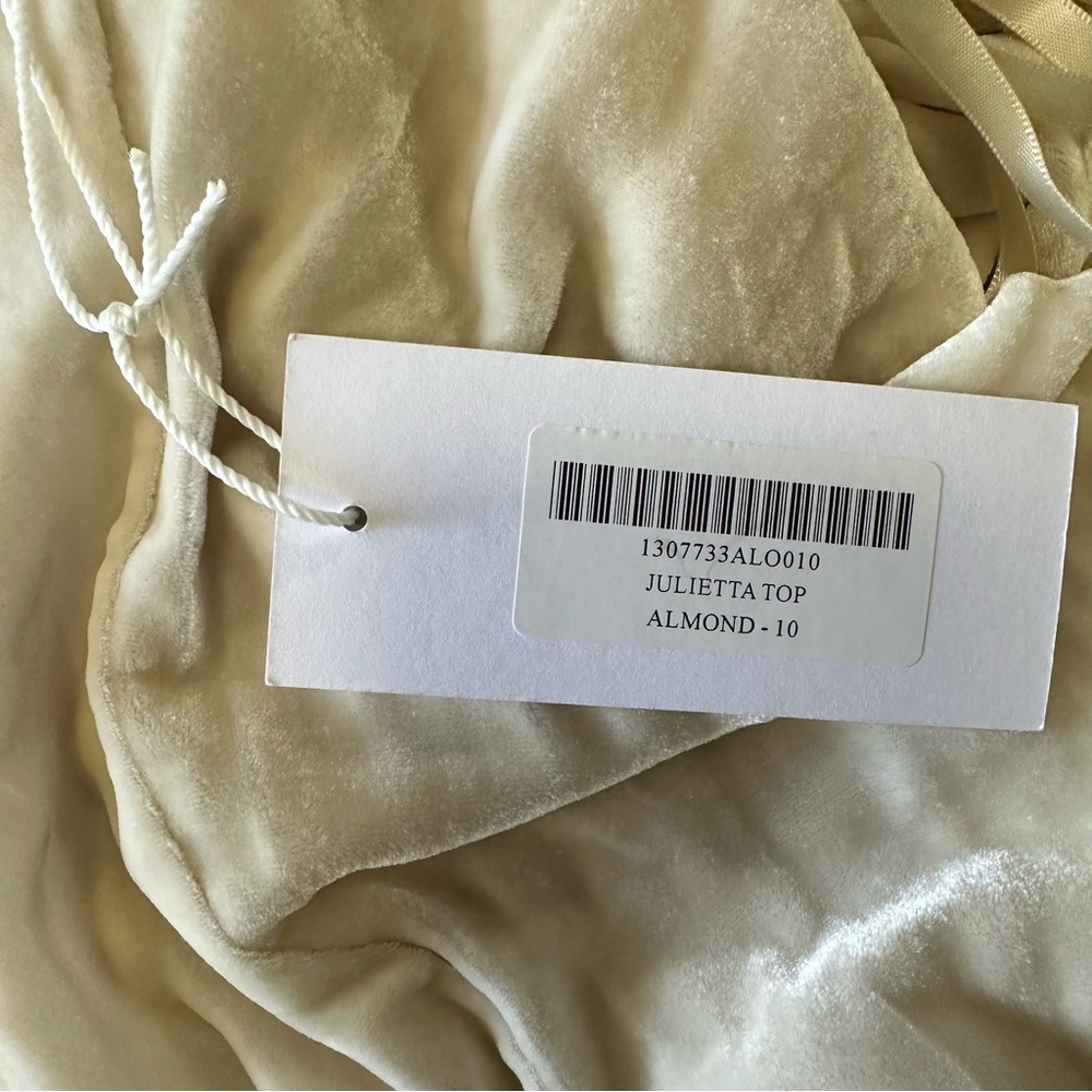 Reformation Julietta Cream Square-Neck Puff-Sleeve Velvet Corset Top - Picture 10 of 12